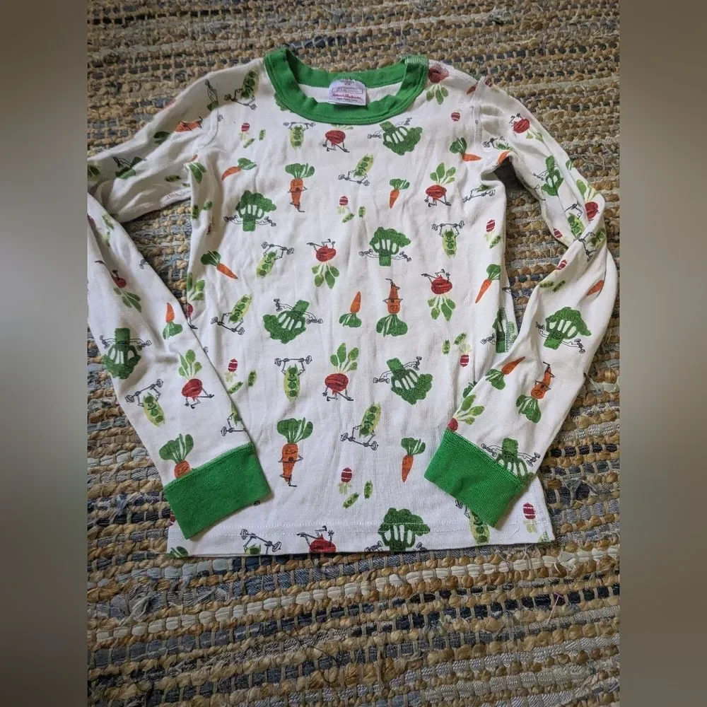 Hanna Andersson Kids Pajama Top US 10 / 140cm Organic Cotton Veggie Print L/S